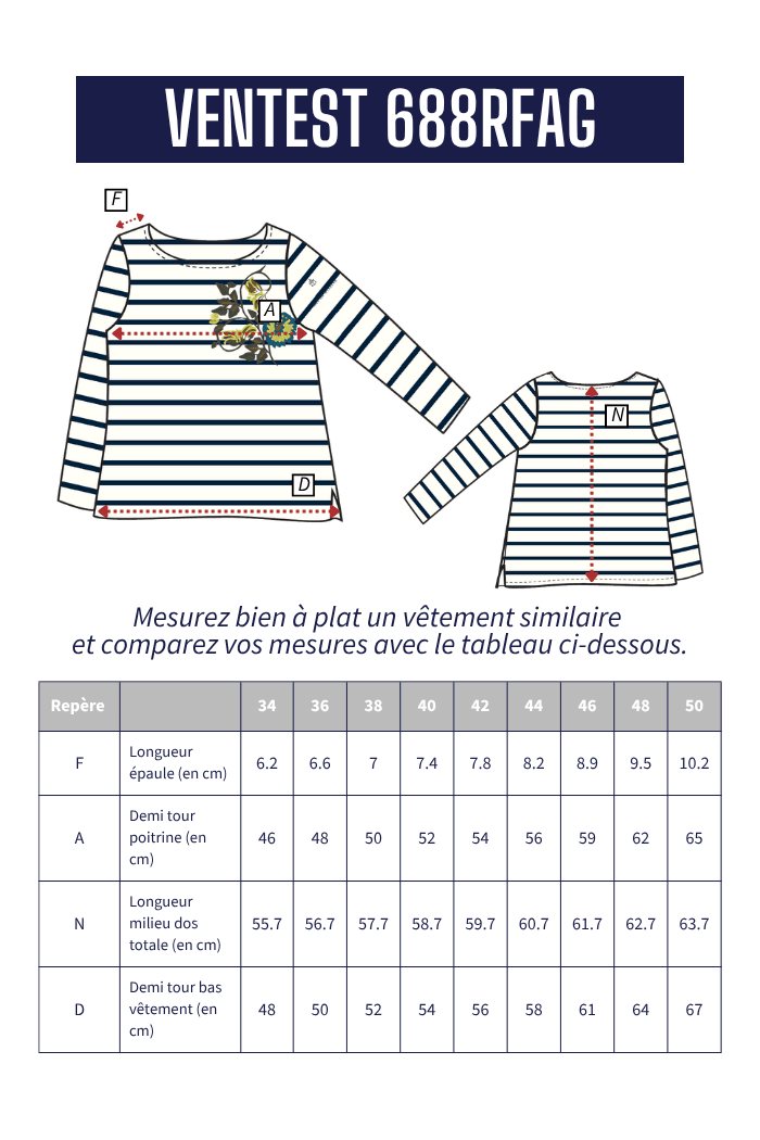 Marinière broderie cœur VENTEST - Mat de Misaine