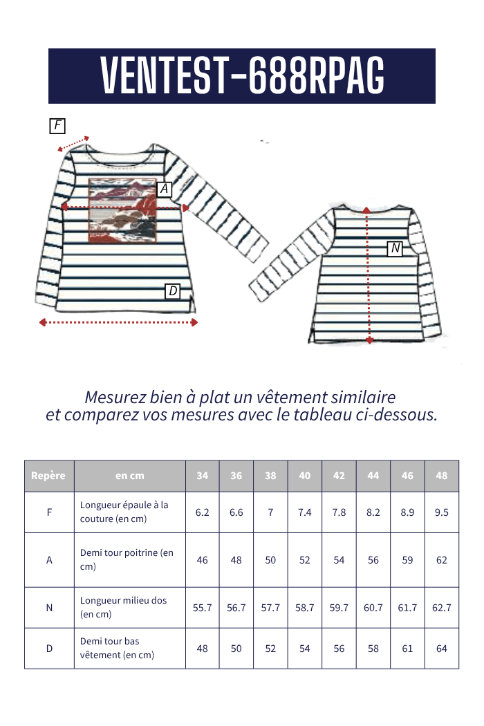 Marinière sérigraphie paysage VENTEST - Mat de Misaine