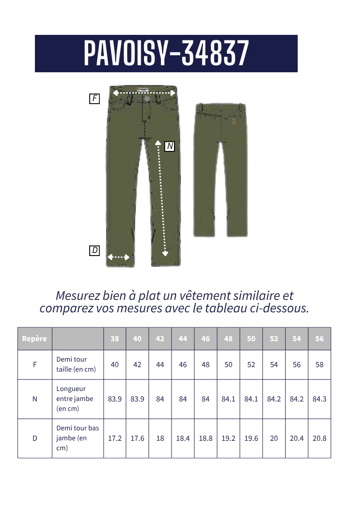Pantalon 5 poches PAVOISY - Mat de Misaine