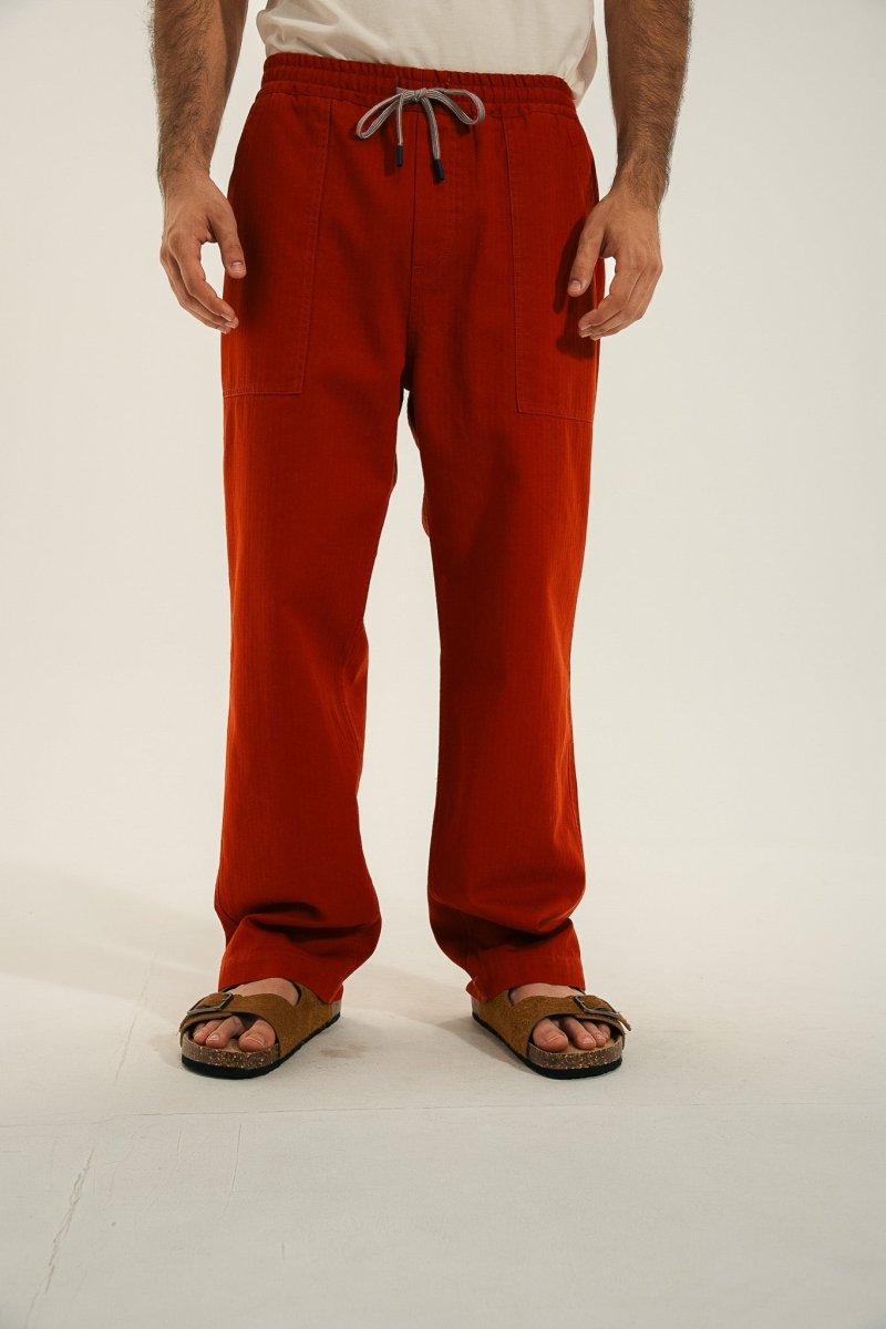 Pantalon ample à chevron PECTEN - Mat de Misaine