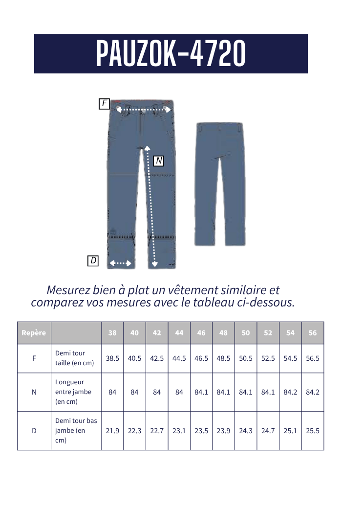 Pantalon avec découpe de renfort PAUZOK - Mat de Misaine