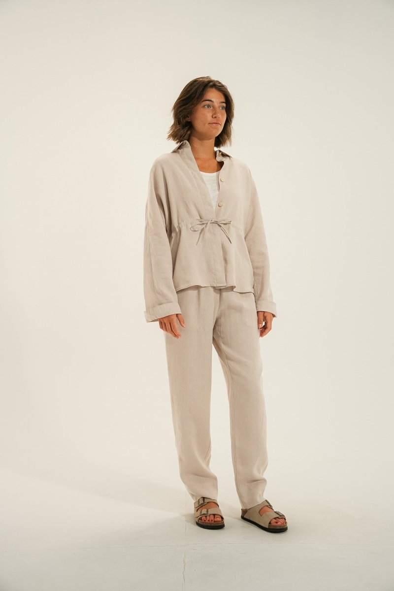 Pantalon élastiqué en lin PARIS - Mat de Misaine