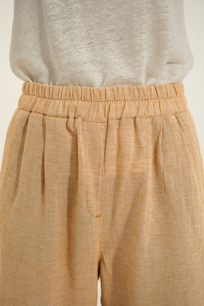 Pantalon élastiqué large en coton et lin PLOVAN - Mat de Misaine