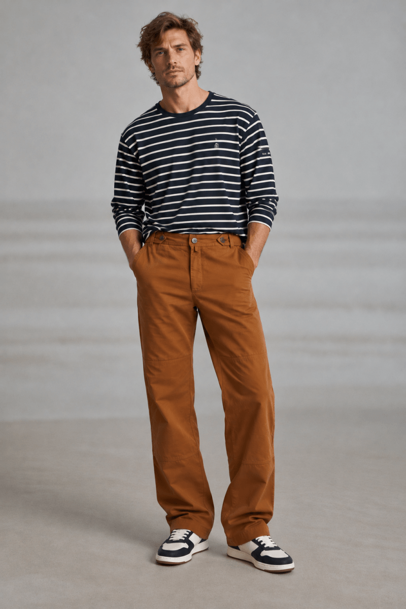 Pantalon en canvas avec découpe de renfort PAUZOK - Mat de Misaine
