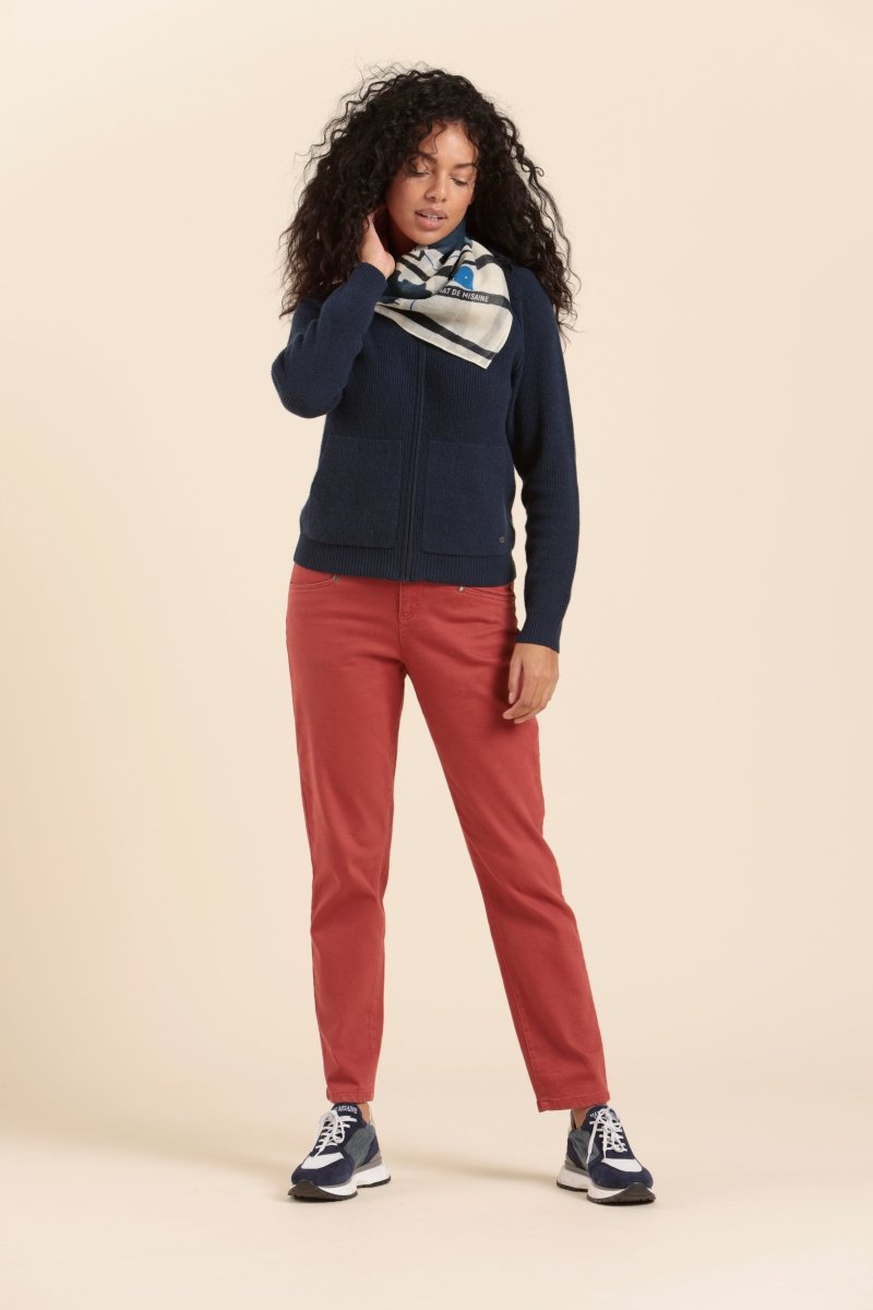 Pantalon Femme Mat De Misaine Taille 42 - Marron, Droit, Fermeture éclair