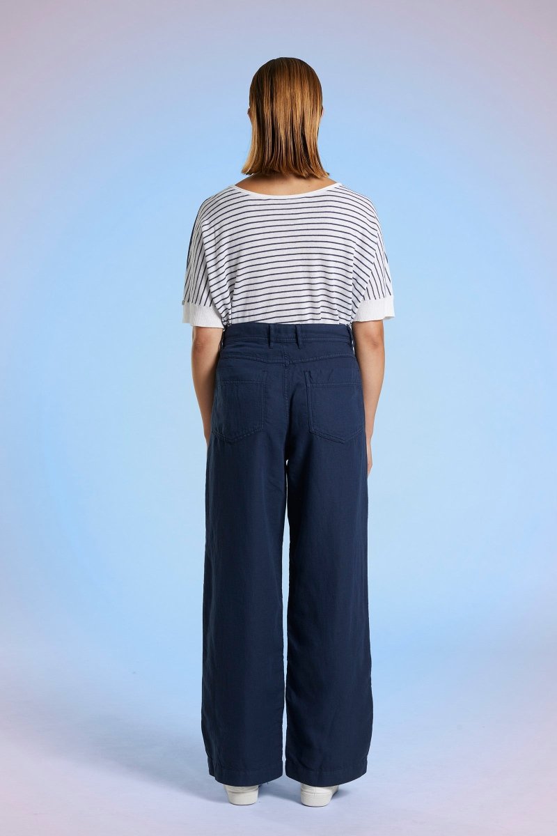 Pantalon large coton et lin PIANA - Mat de Misaine