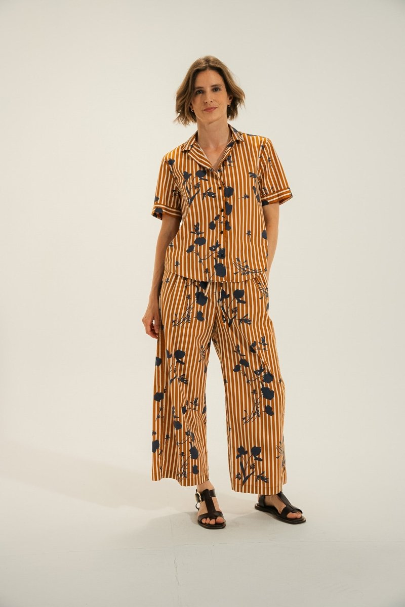 Pantalon large en lin imprimé - Mat de Misaine