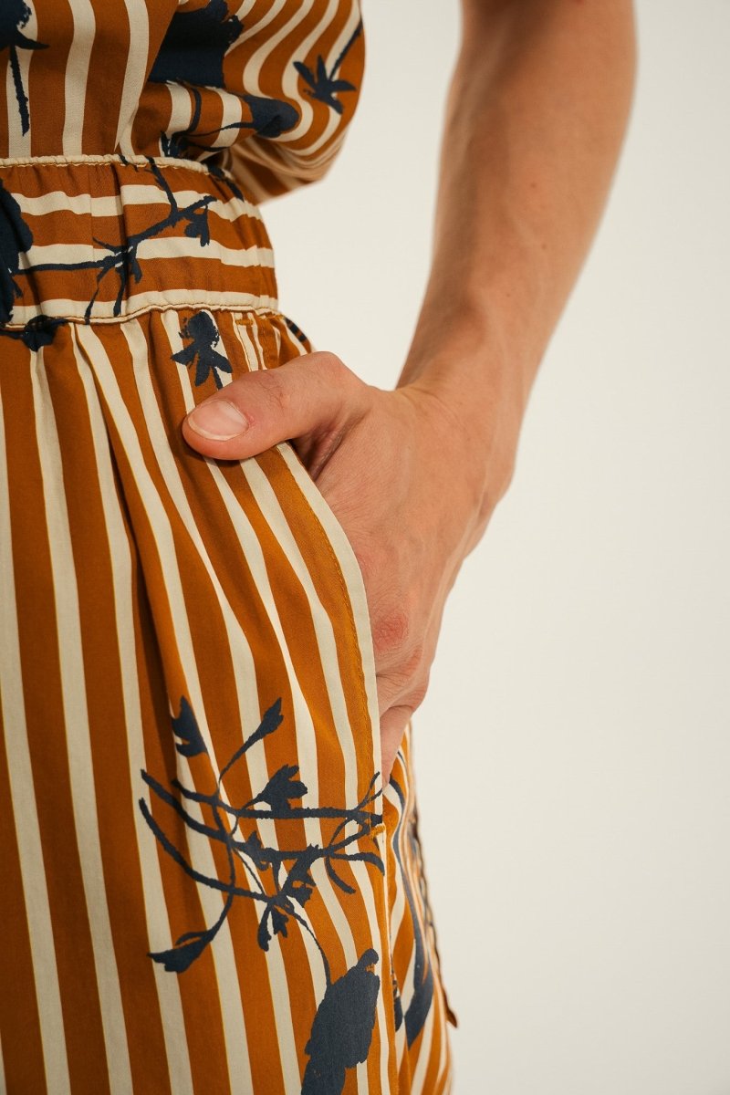 Pantalon large en lin imprimé - Mat de Misaine