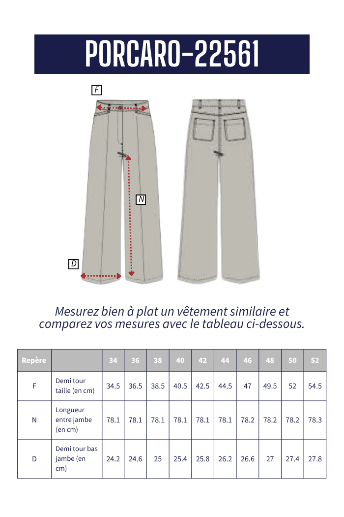 Pantalon large PORCARO - Mat de Misaine