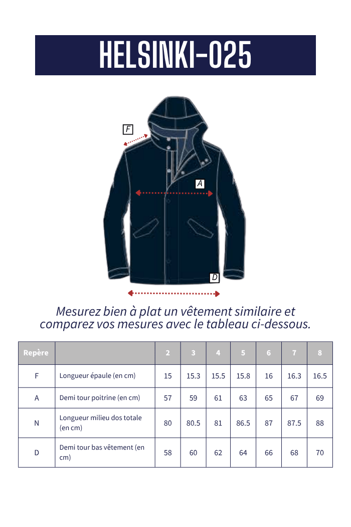 Parka courte à capuche HELSINKI - Mat de Misaine