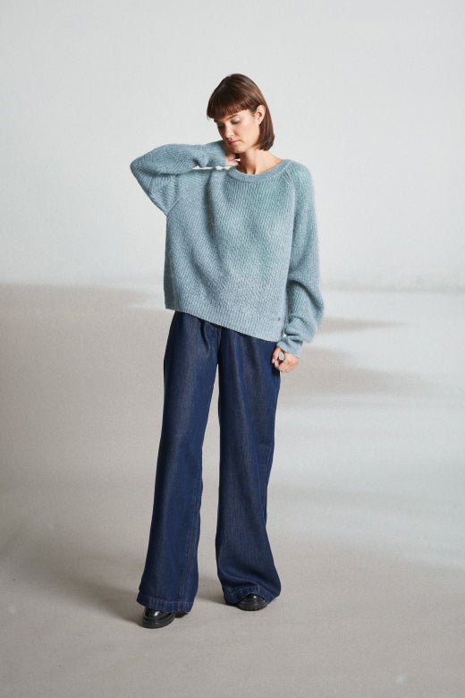 Pull Femme Dos Ouvert Avec Boutons Perles - La Modeuse, Doux Et élégant, Col Rond Manches Longues