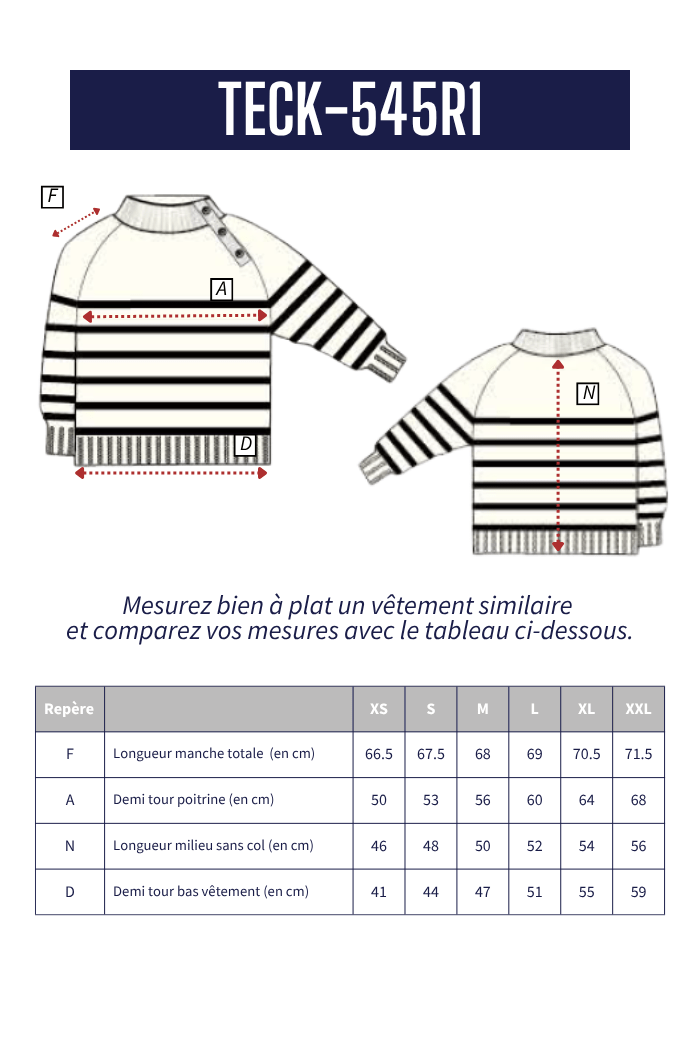 Pull avec boutons épaule TECK - Mat de Misaine