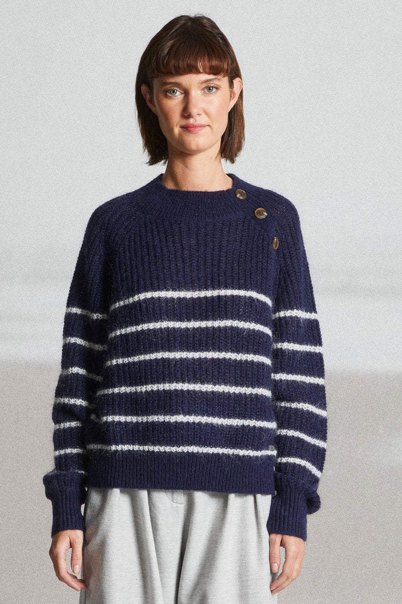 Pull avec boutons épaule TECK - Mat de Misaine
