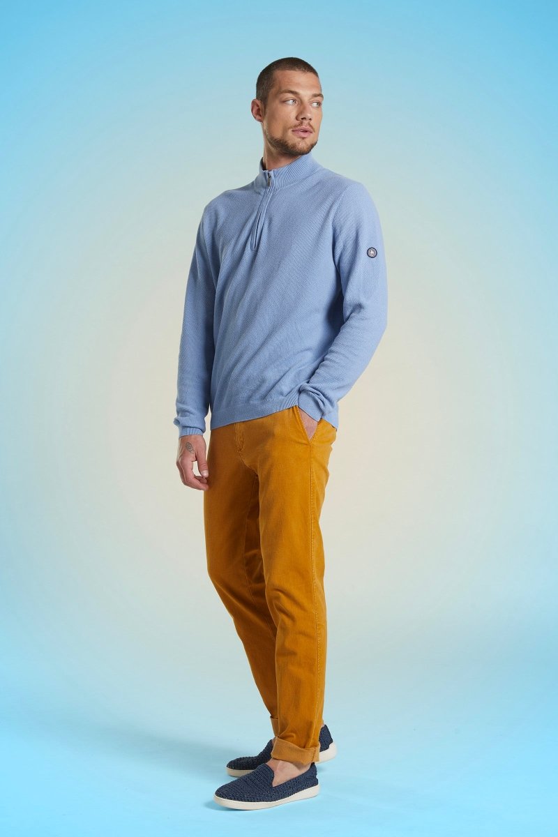Pull Nautica Homme Manches Longues - Zippé Quartier - Bordeaux - Taille 2XL