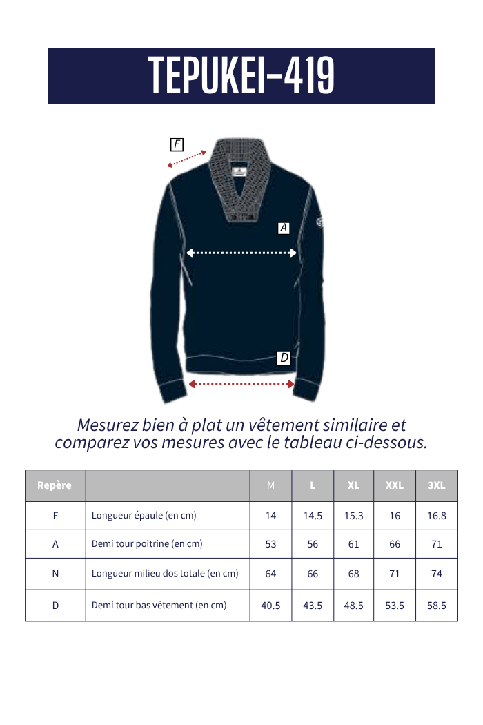 Pull col chale TEPUKEI - Mat de Misaine