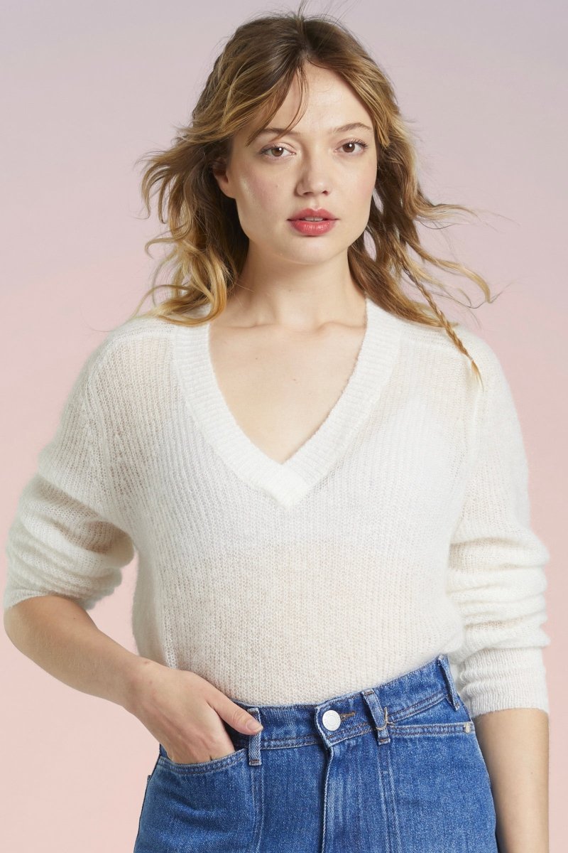 Pull col V mohair d'été TORINI - Mat de Misaine