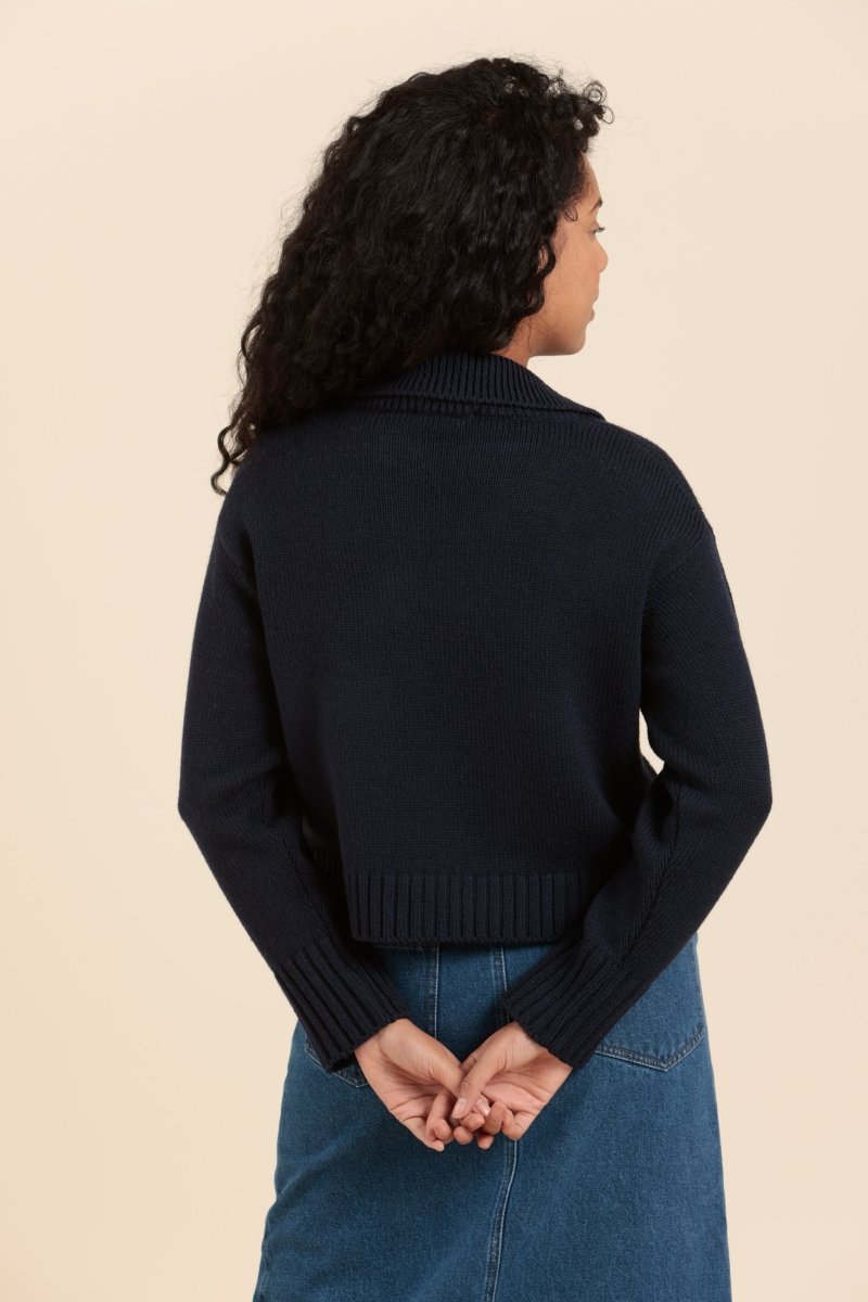 pull col vareuse avec poches femme laine - Mat de Misaine