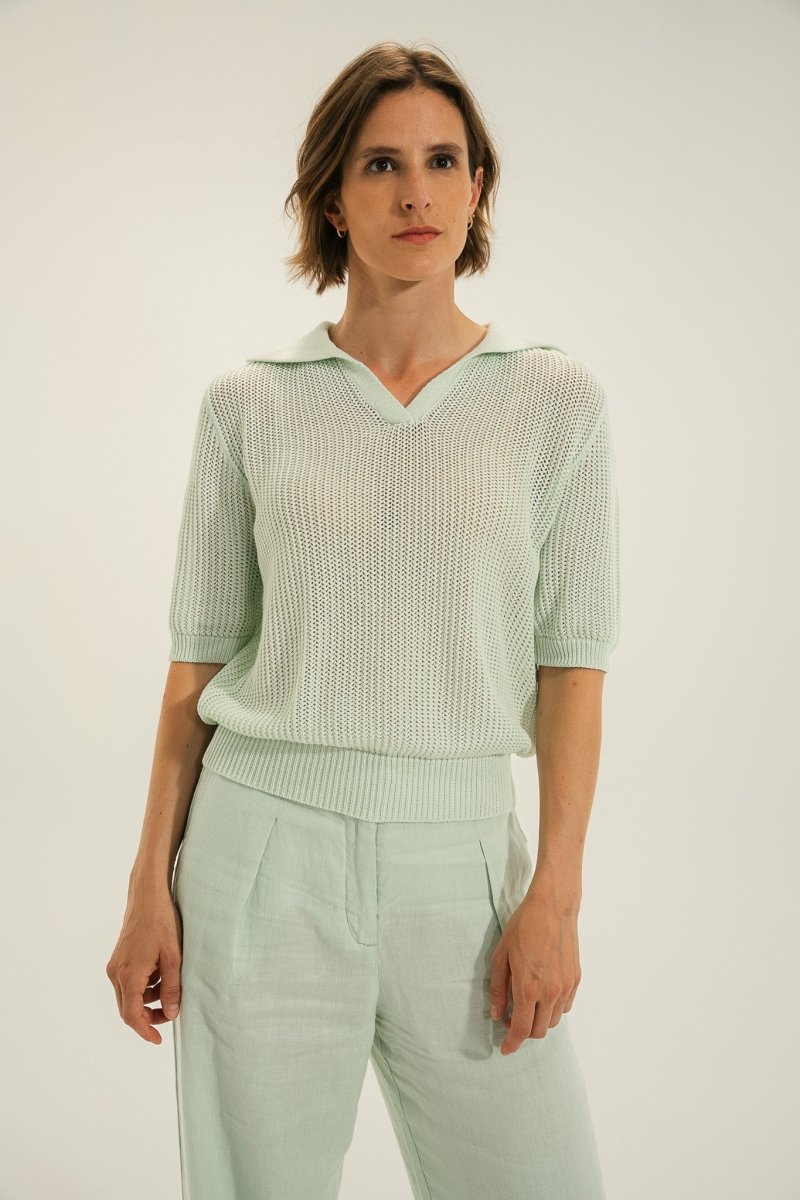 Pull col vareuse tricotage fantaisie TAVIRA - Mat de Misaine