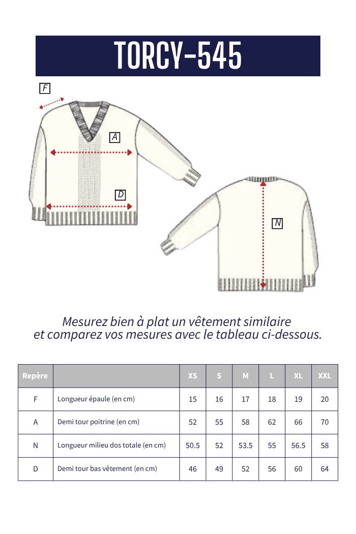 Pull encolure V TORCY - Mat de Misaine