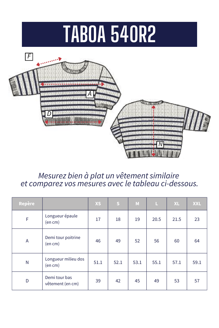 Pull grosse maille fantaisie TABOA - Mat de Misaine