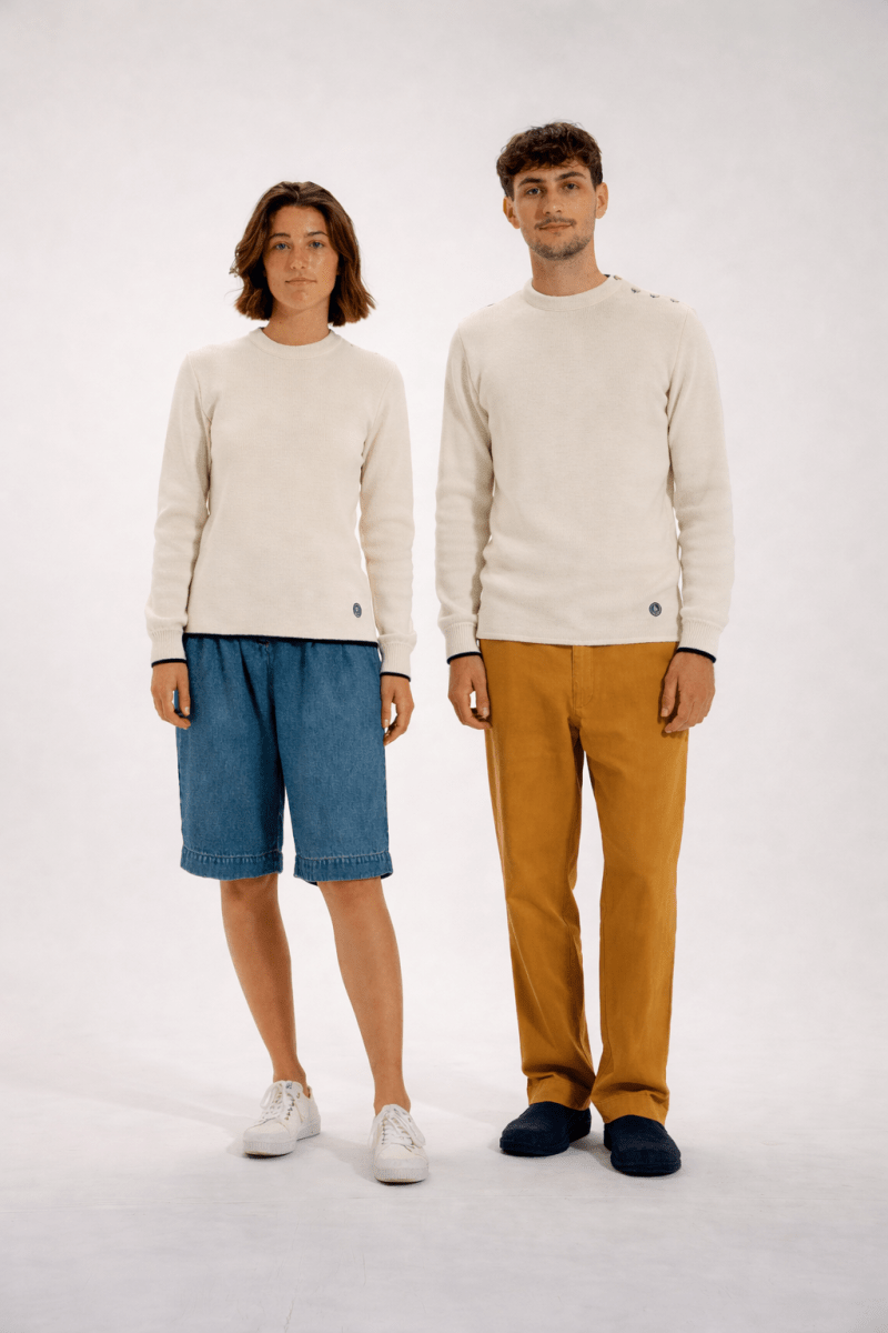 Pull marin - MIXTE - en laine vierge TIDES - Mat de Misaine