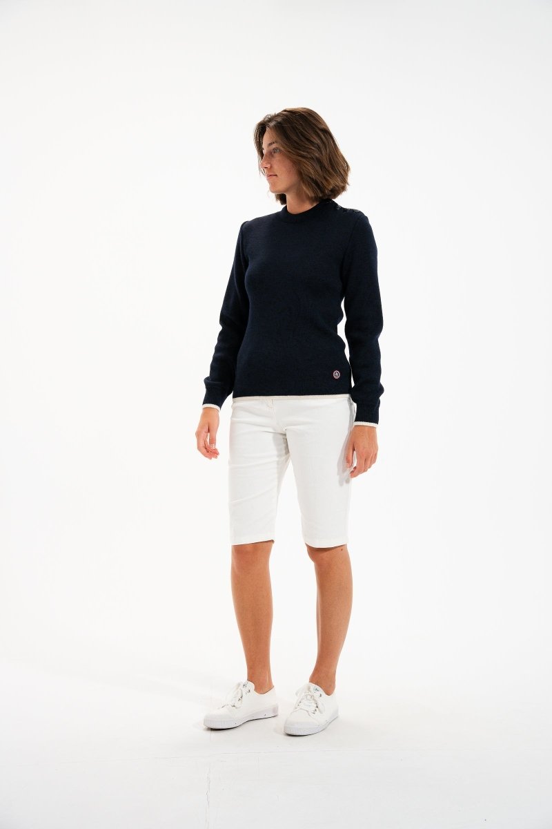 Pull marin MIXTE en laine vierge TIDES - Mat de Misaine