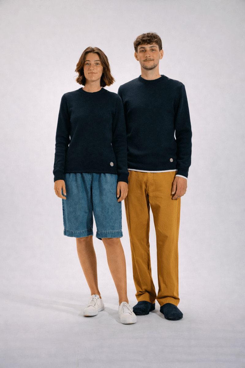 Pull marin MIXTE en laine vierge TIDES - Mat de Misaine