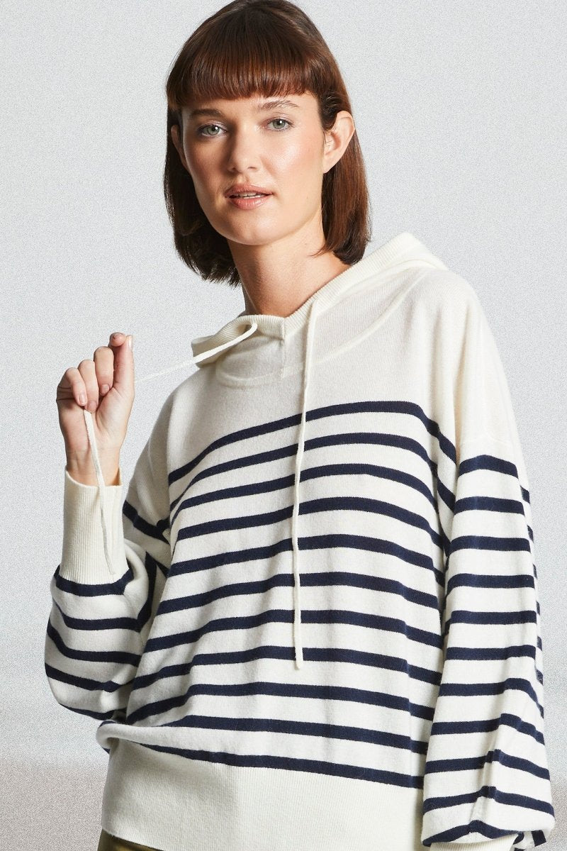 Pull rayé à capuche TREPORT - Mat de Misaine