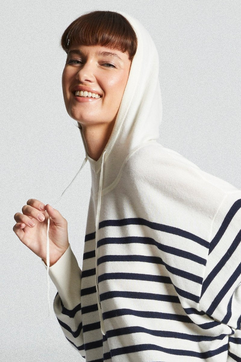 Pull rayé à capuche TREPORT - Mat de Misaine