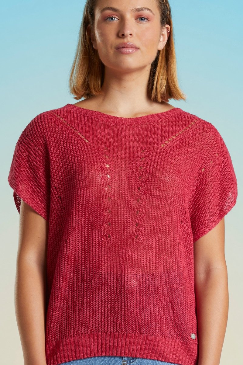 Pull tricotage fantaisie en lin TOUQUES - Mat de Misaine