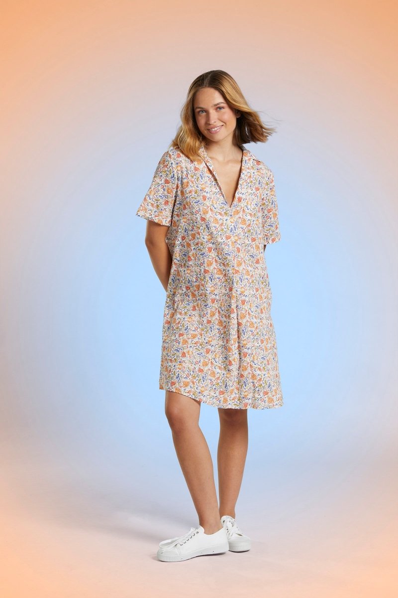 Robe courte esprit vareuse en Plumetis RITA - Mat de Misaine