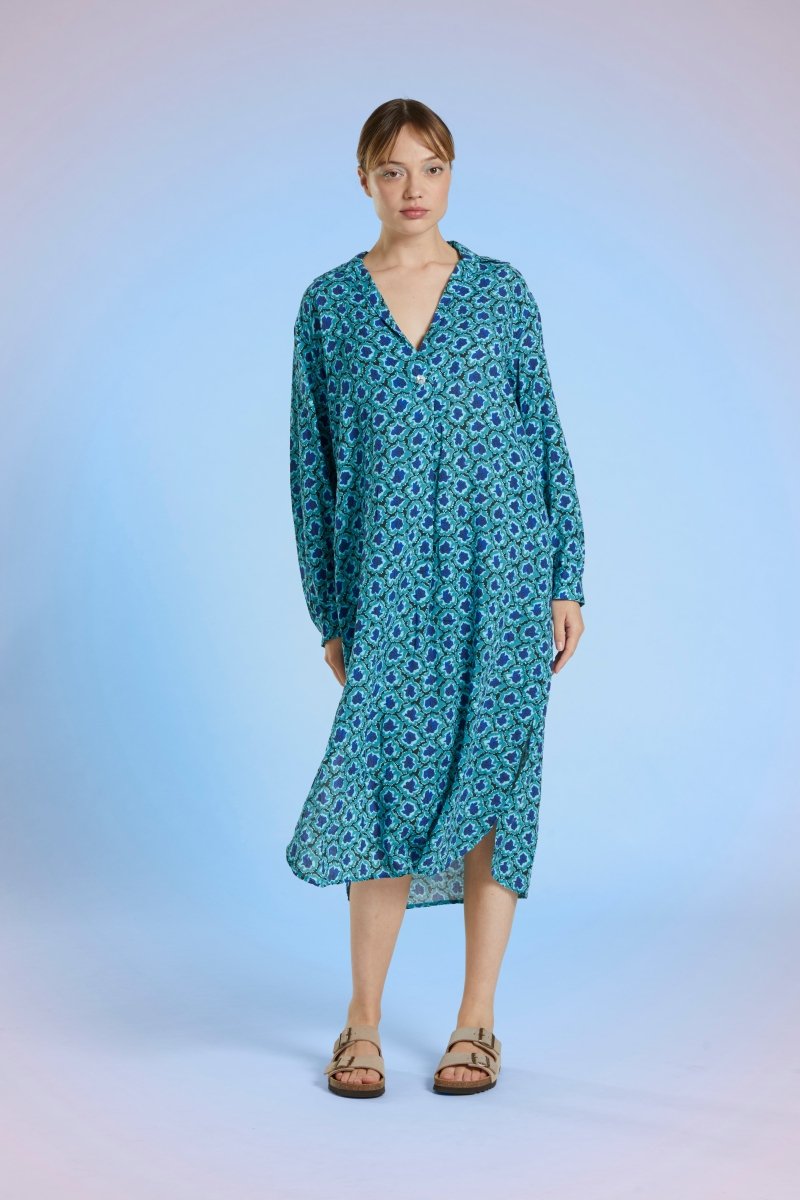 Robe longue esprit vareuse imprimé RUSIO - Mat de Misaine