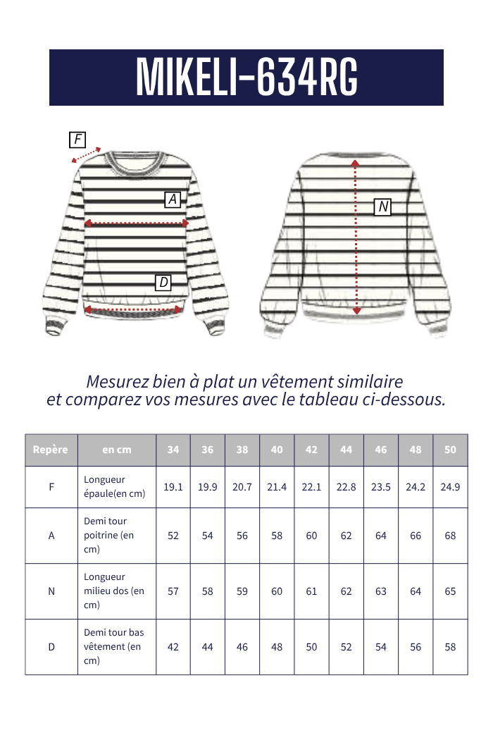 Sweat en molleton rayé MIKELI - Mat de Misaine