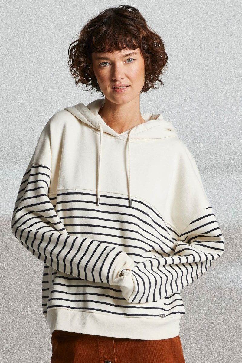 Sweat rayé à capuche MALOUINES - Mat de Misaine