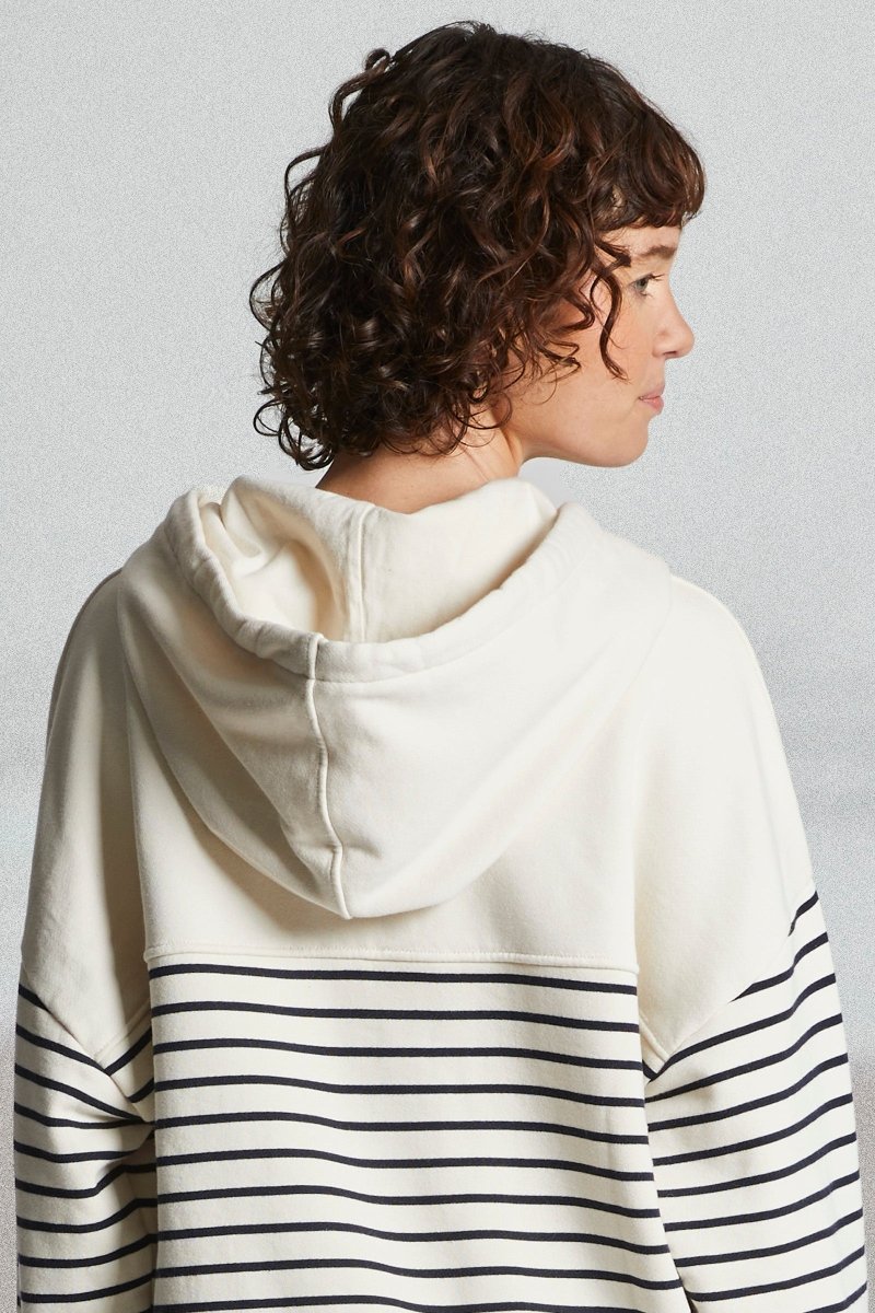 Sweat rayé à capuche MALOUINES - Mat de Misaine