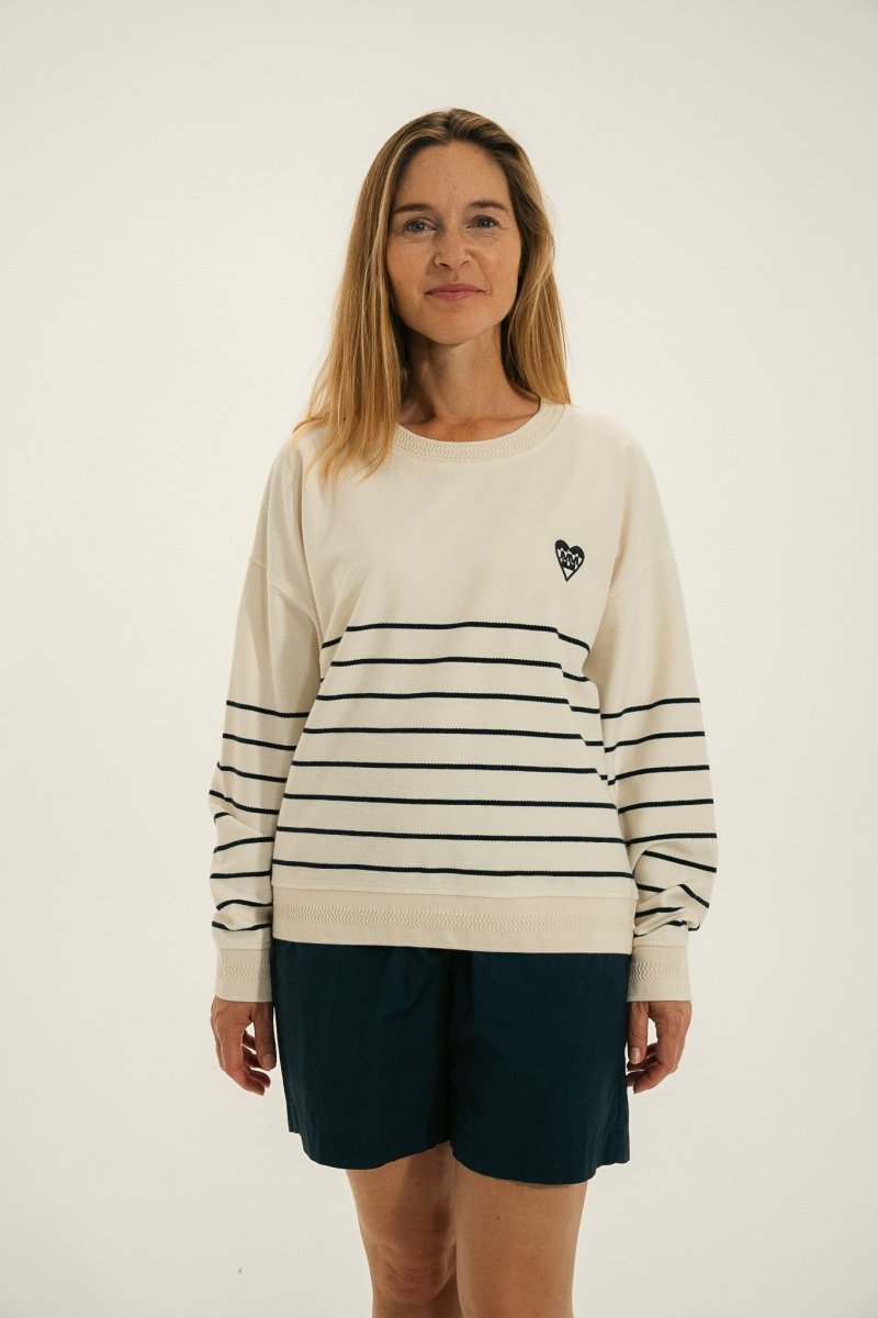 Sweat rayé broderiec cœur MIKELI - Mat de Misaine