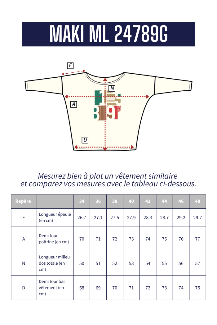 T-shirt oversize MAKI - Mat de Misaine