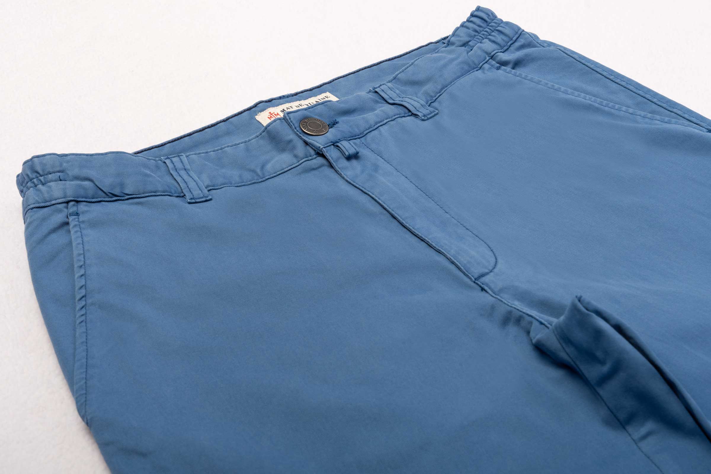 Pantalon chino taille élastiquée en gabardine de coton