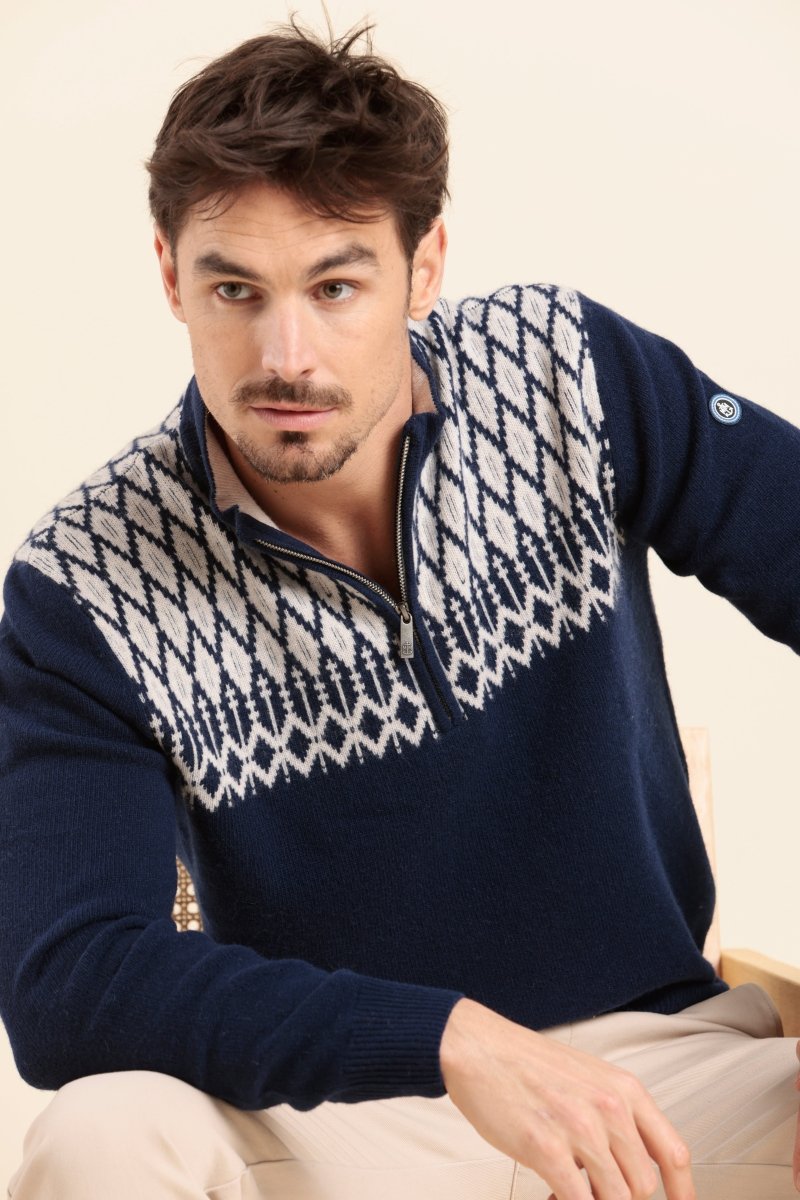 Pull jacquard homme sale