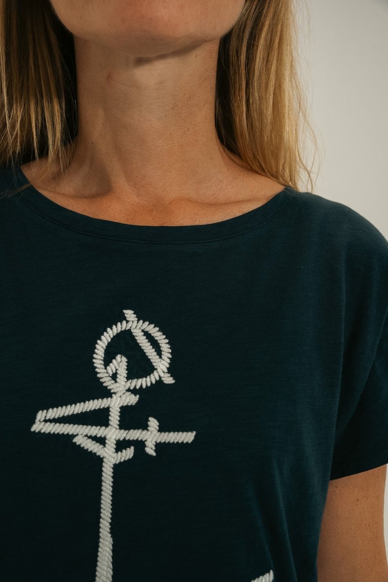 Tshirt broderie ancre MILKY - Mat de Misaine