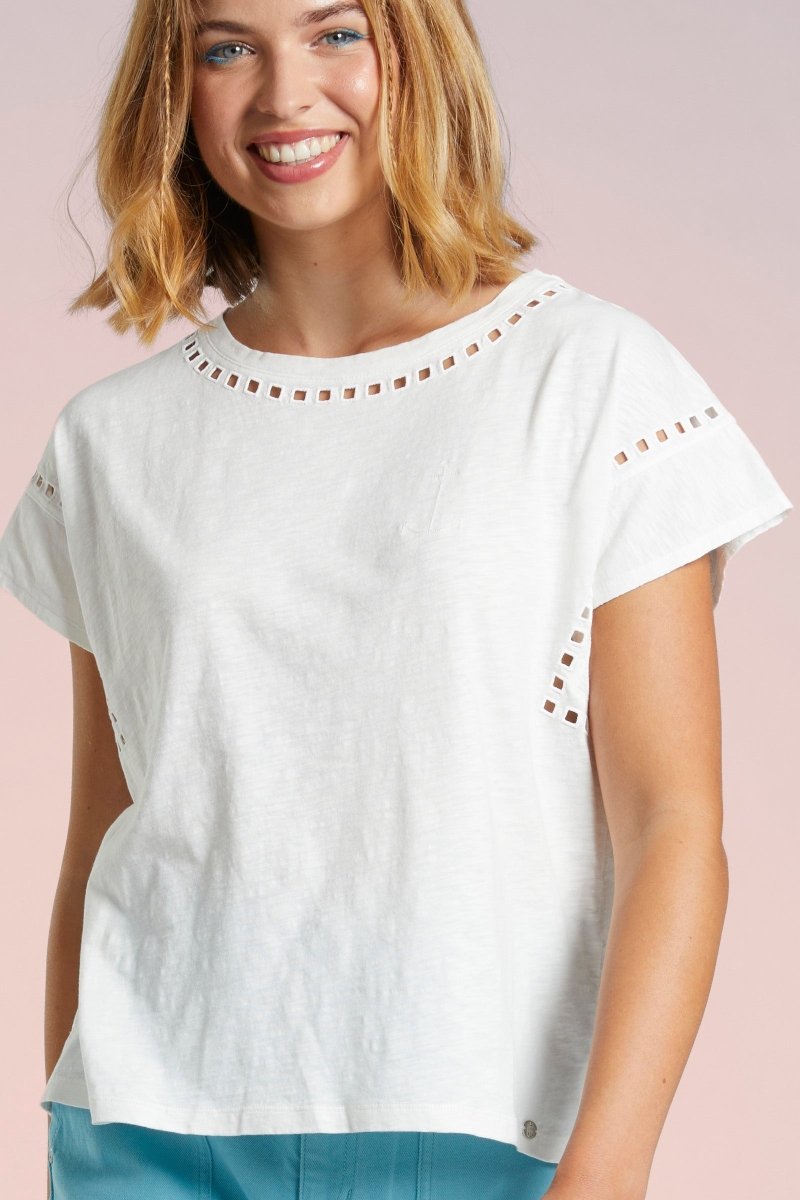 Tshirt broderie ancre poitrine MILKY - Mat de Misaine