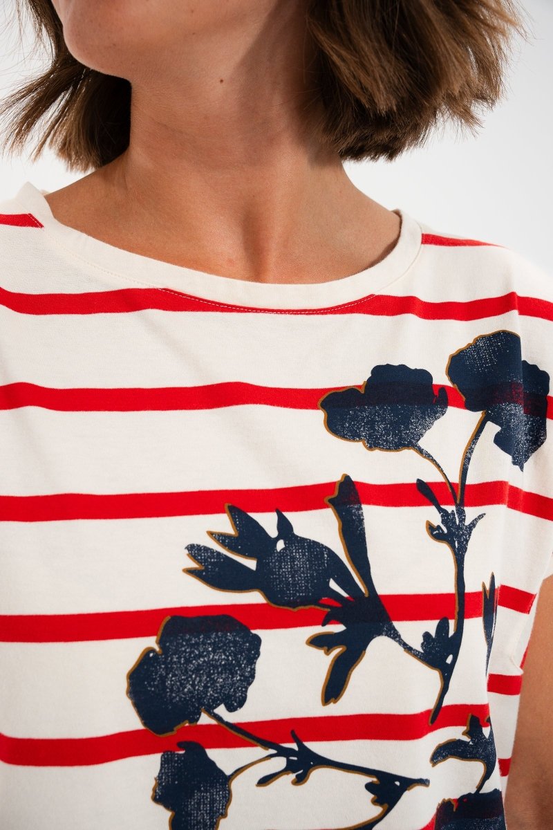 Tshirt marinière avec broderie et sérigraphie MIKA - Mat de Misaine