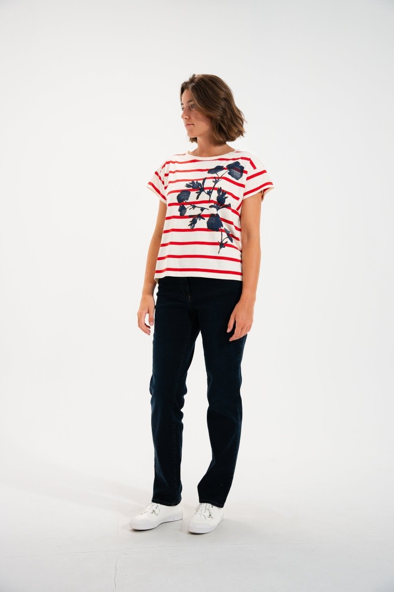 Tshirt marinière avec broderie et sérigraphie MIKA - Mat de Misaine