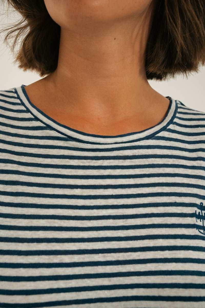 Tshirt rayé avec broderie MILKY - Mat de Misaine