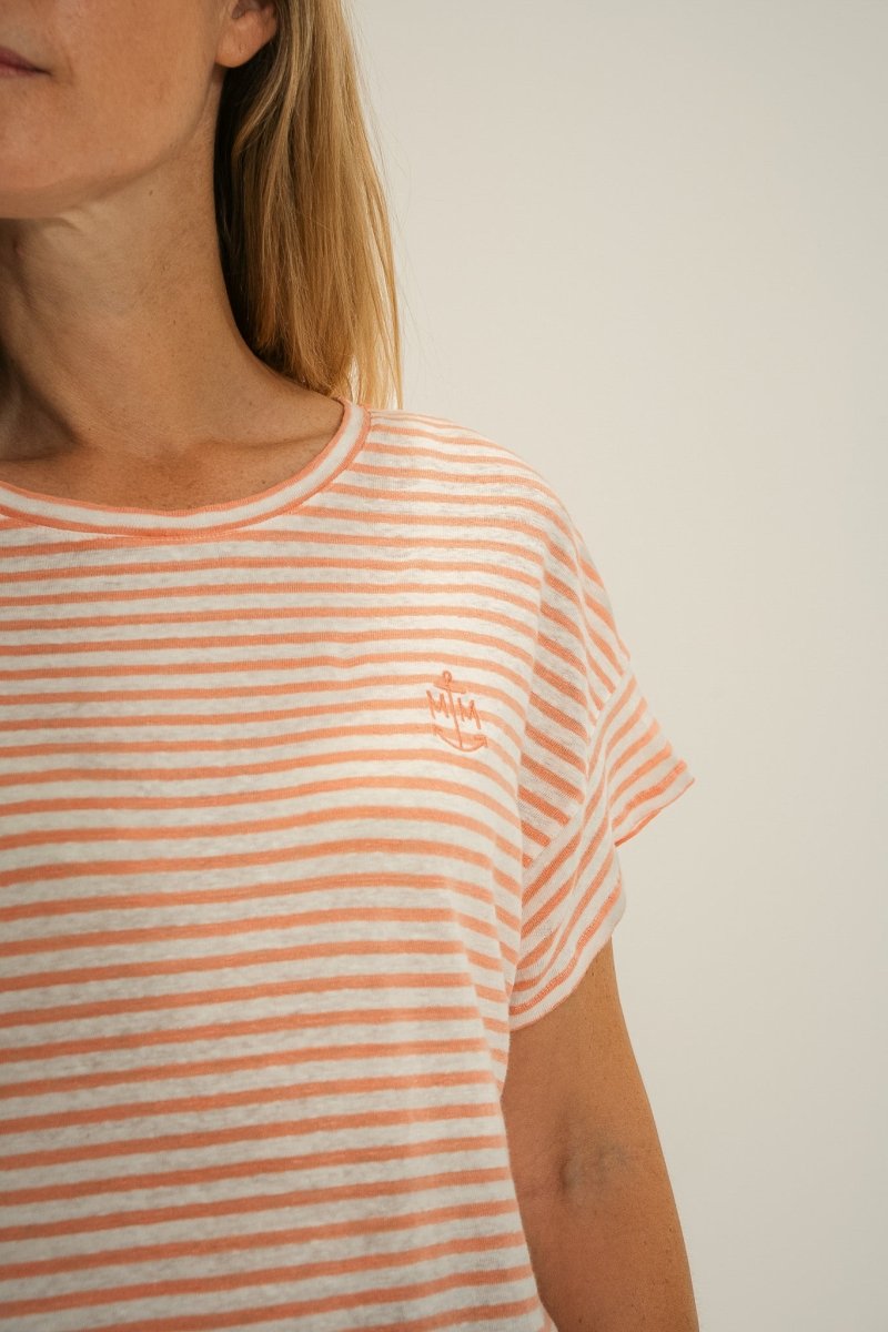 Tshirt rayé avec broderie MILKY - Mat de Misaine