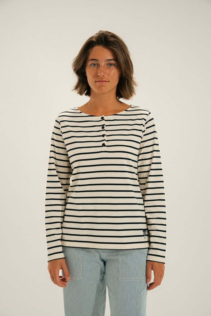 Tshirt rayé avec patte boutonnée MISTRAL - Mat de Misaine