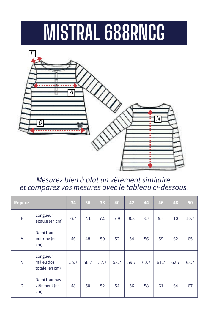Tshirt rayé avec patte boutonnée MISTRAL - Mat de Misaine