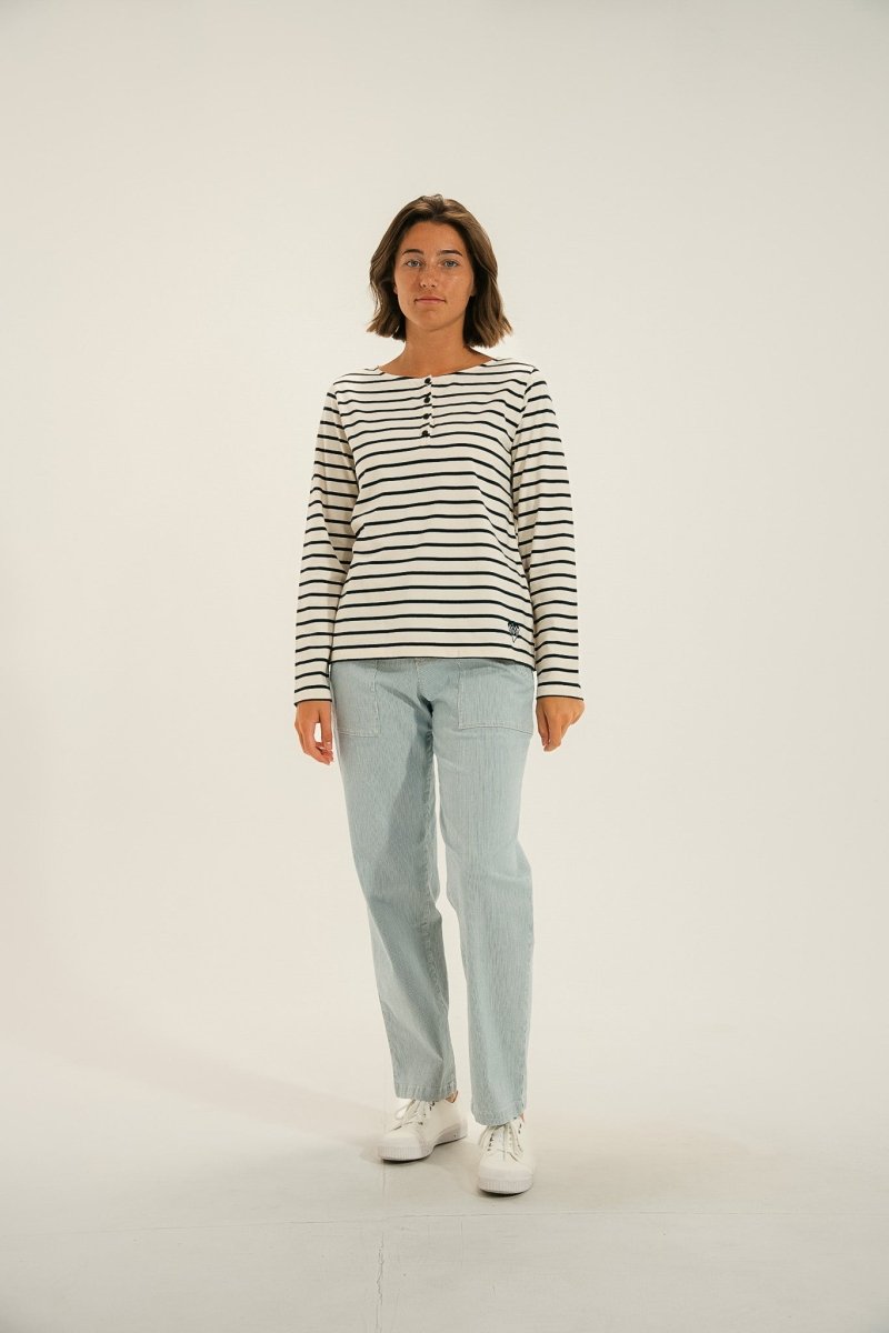 Tshirt rayé avec patte boutonnée MISTRAL - Mat de Misaine