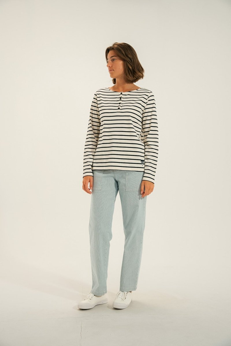 Tshirt rayé avec patte boutonnée MISTRAL - Mat de Misaine