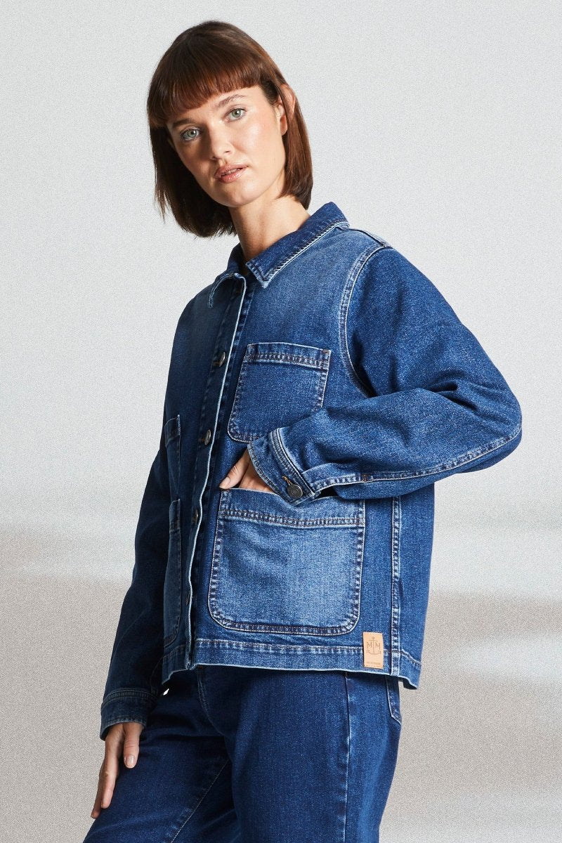 Veste en jean mode avec poches - bleu denim Veste en jean mode avec poches - bleu denim